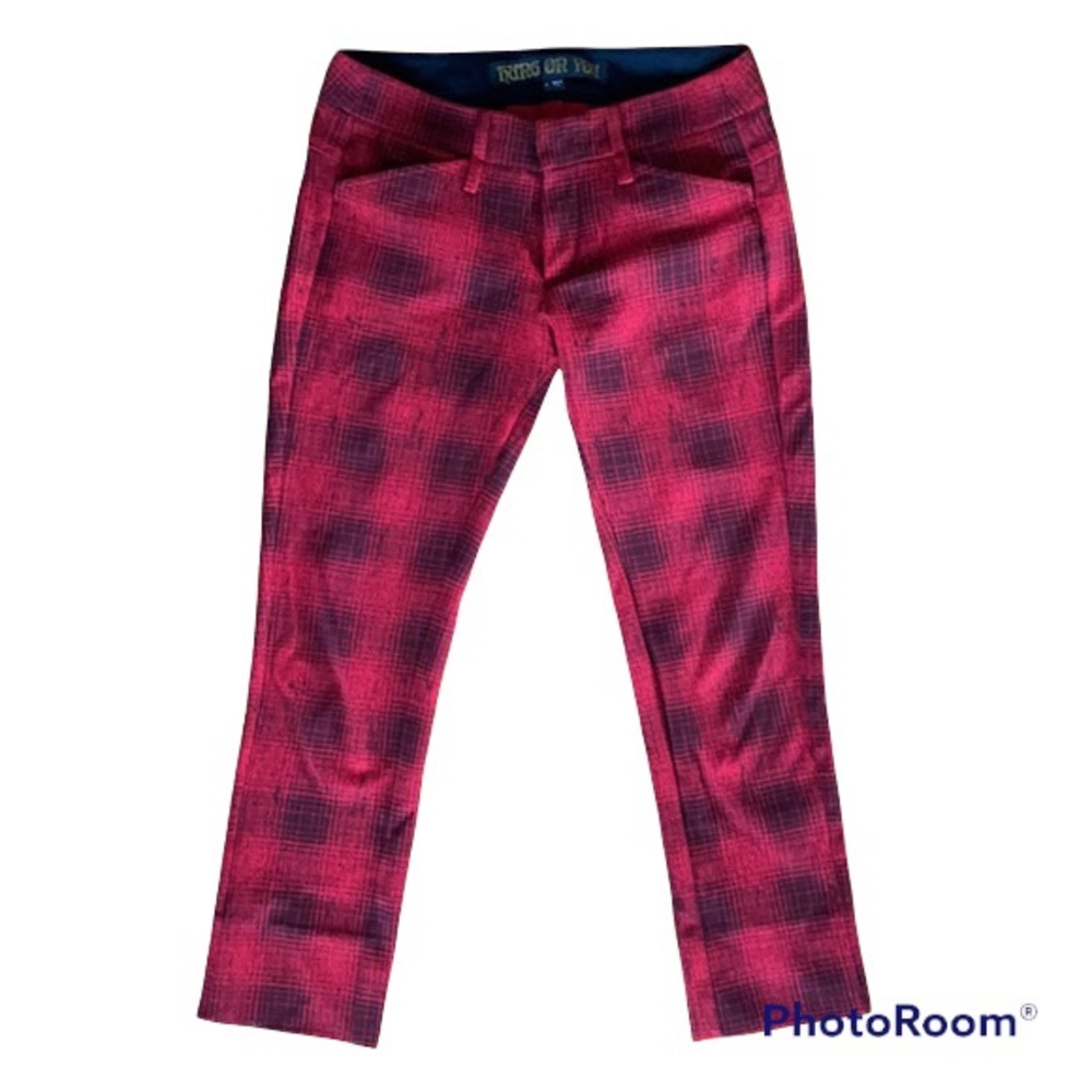 Calvin Rucker Hung On You Red & Black Plaid Pants - Size 2